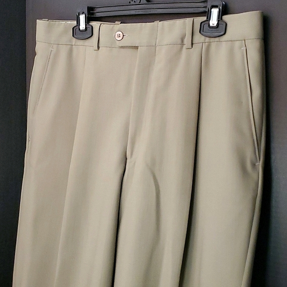 Gala Pure New Wool Men's Pleated Trousers - Size W34 L31 (can be lengthened) - Picture 8 of 10
